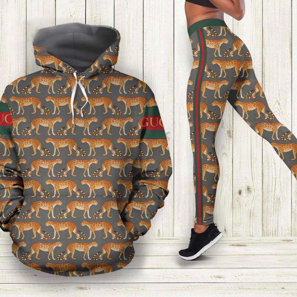 Gucci Leopard Hoodie Leggings Luxury Brand Clothing 237 Gucci Leopard Hoodie Leggings Luxury Brand Clothing 237