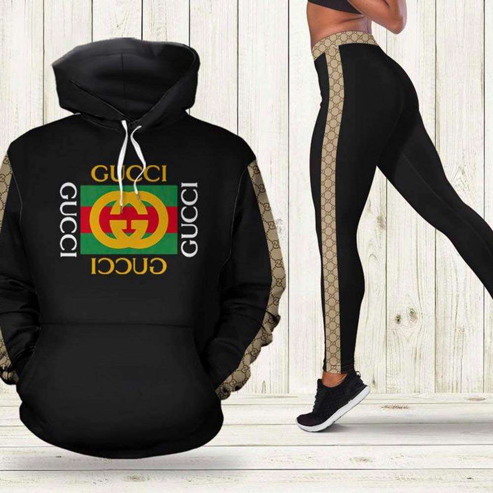 Gucci Black Stripe Hoodie Leggings Luxury Brand Clothing 272 Gucci Black Stripe Hoodie Leggings Luxury Brand Clothing 272
