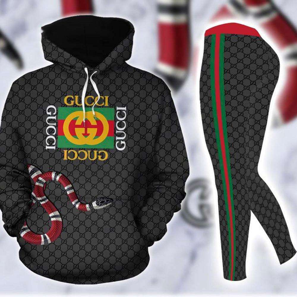 Gucci Black Snake Hoodie Leggings Luxury Brand Clothing 267 Gucci Black Snake Hoodie Leggings Luxury Brand Clothing 267