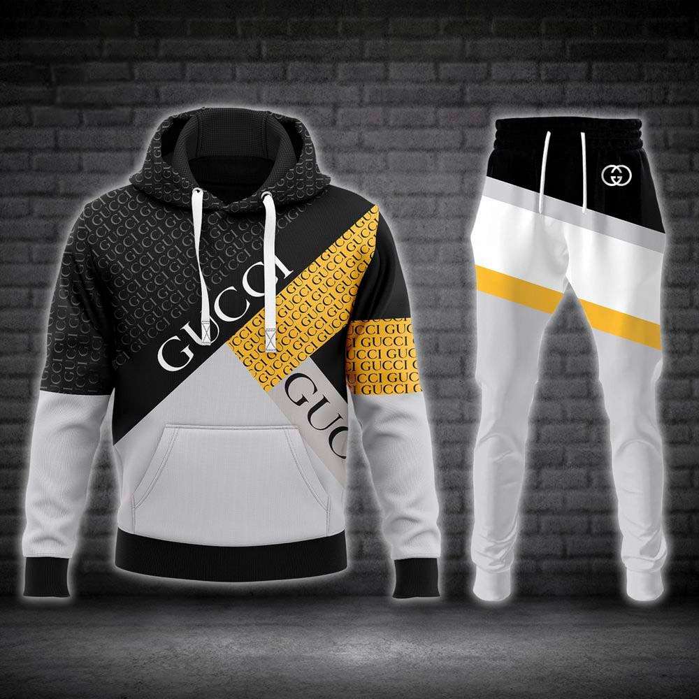 Gucci Black White Gold Hoodie Pants Limited Edition 188 Gucci Black White Gold Hoodie Pants Limited Edition 188