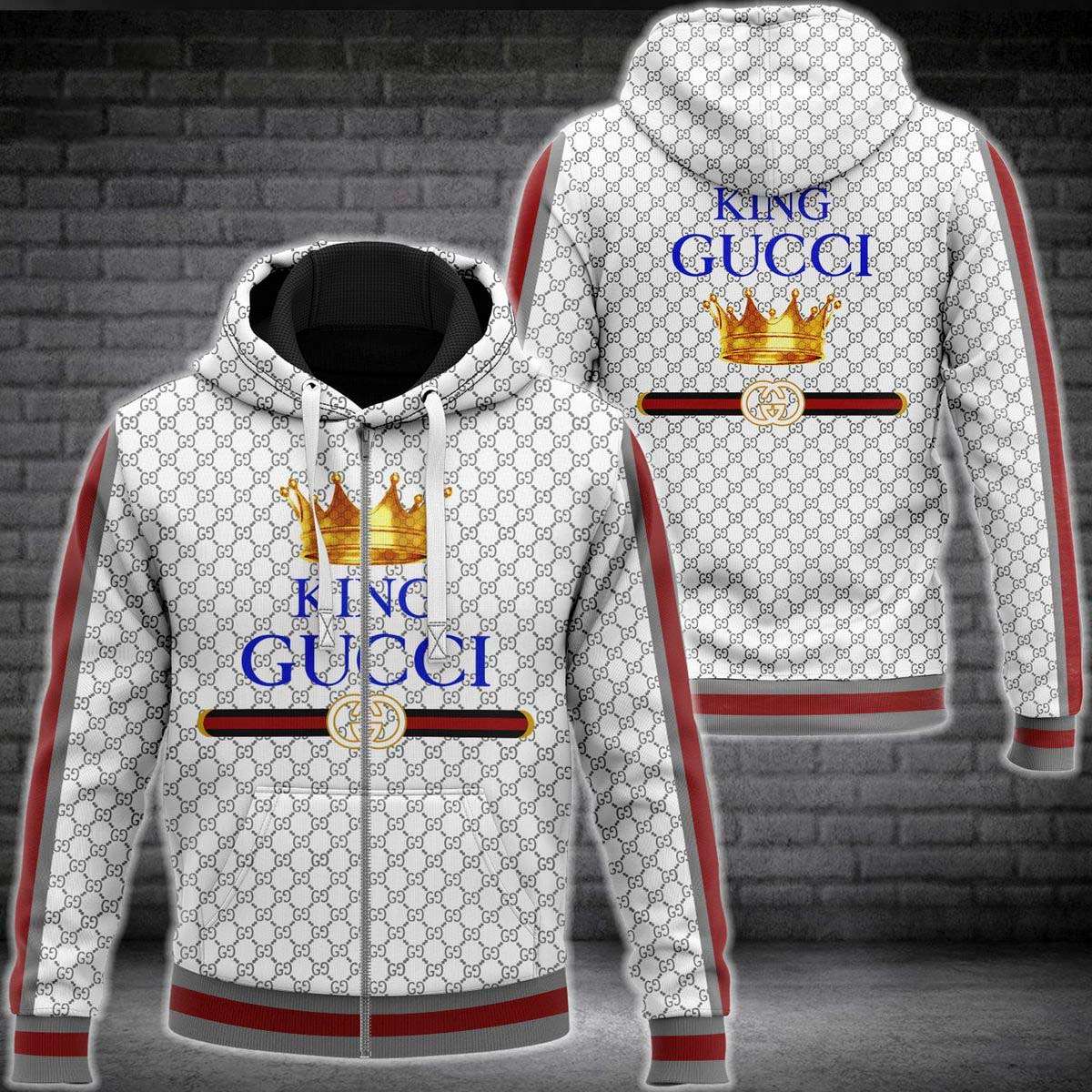 Gucci Red Mix White Luxury 3D Hoodie Limited Edition 142 Gucci Red Mix White Luxury 3D Hoodie Limited Edition 142