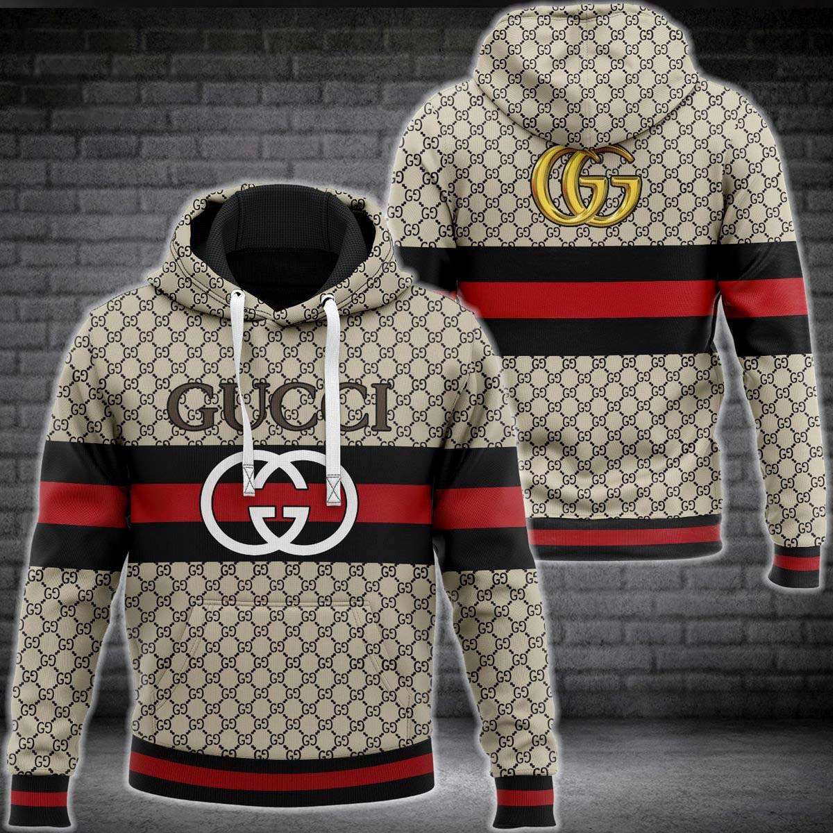 Gucci Luxury Red Black Hoodie Limited Edition 038 Gucci Luxury Red Black Hoodie Limited Edition 038