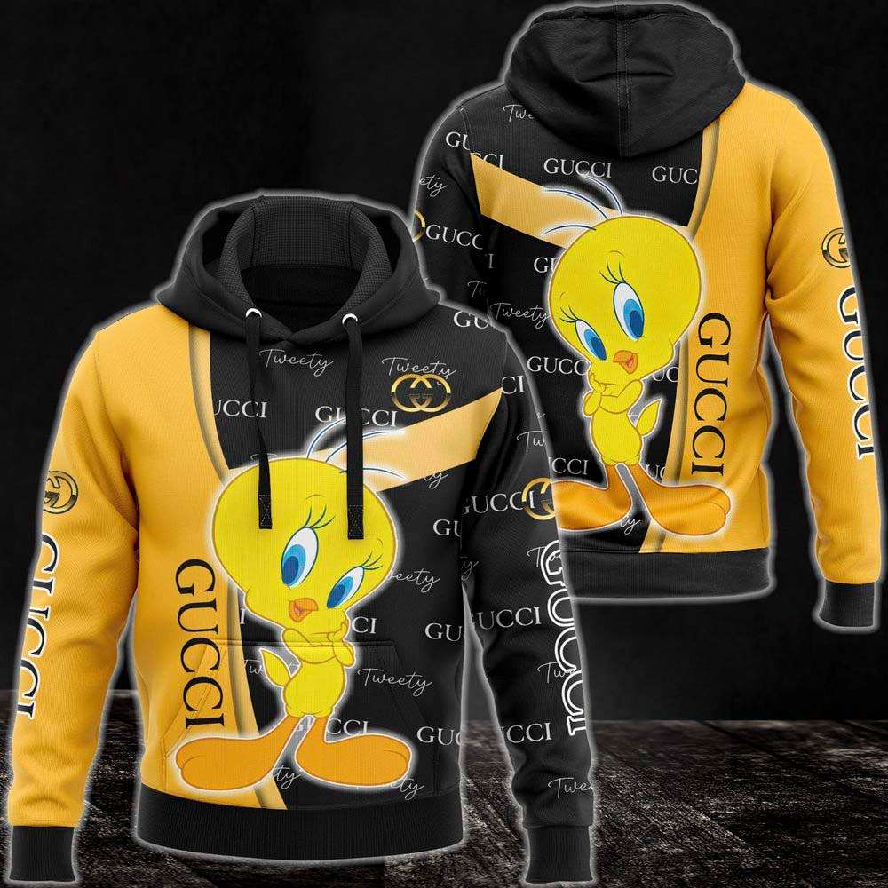 Gucci Luxury Brand Gold Black 3D Hoodie And Pants Pod Design 253 Gucci Luxury Brand Gold Black 3D Hoodie And Pants Pod Design 253