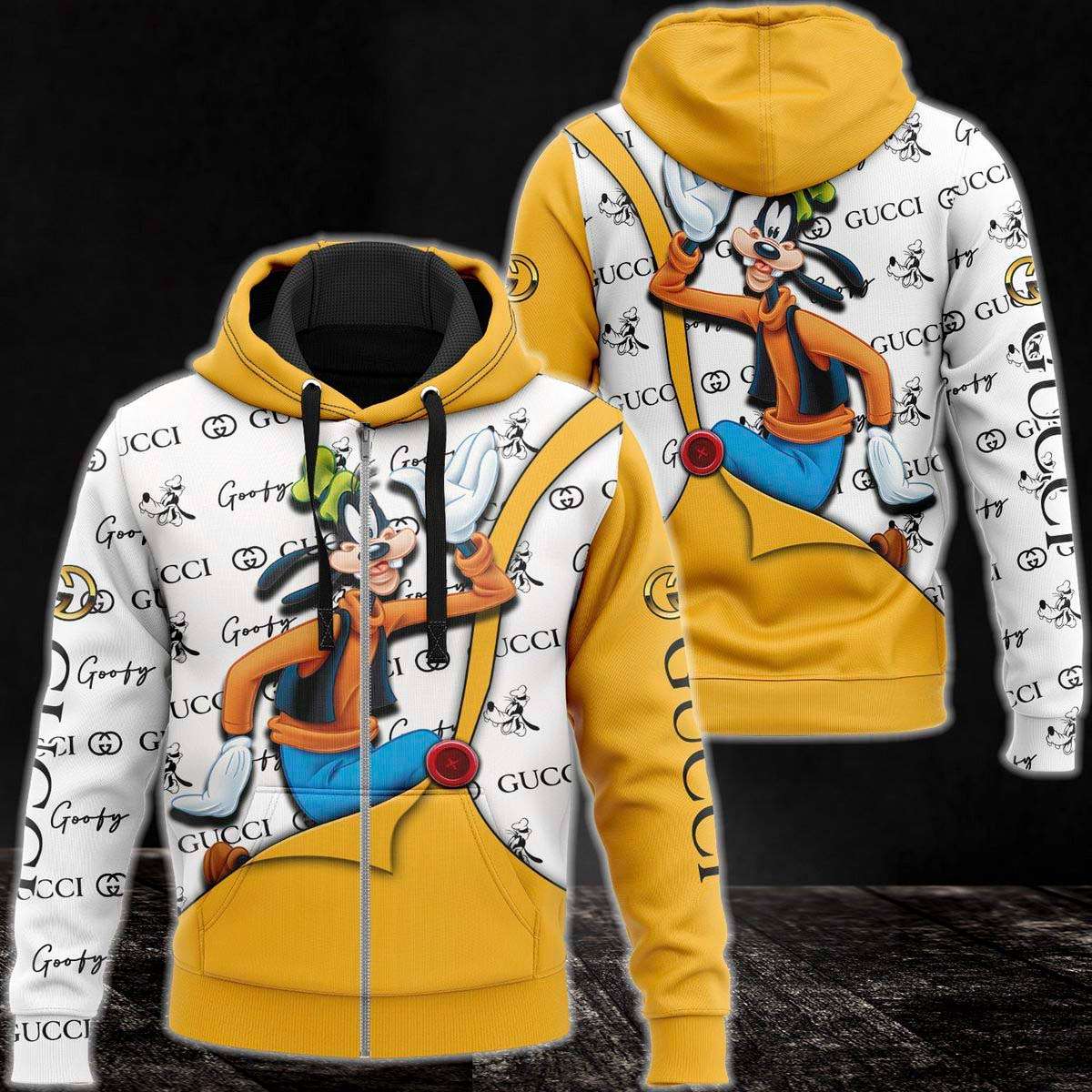 Gucci Gold Mix White Luxury 3D Hoodie POD Design 183 Gucci Gold Mix White Luxury 3D Hoodie POD Design 183