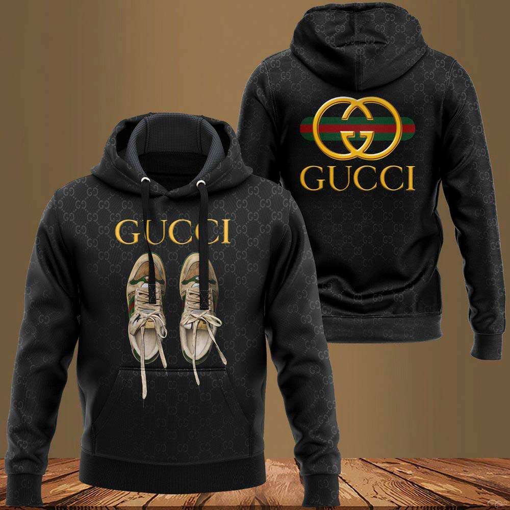 Gucci Black Luxury Hoodie Pants Pod Design 041 Gucci Black Luxury Hoodie Pants Pod Design 041