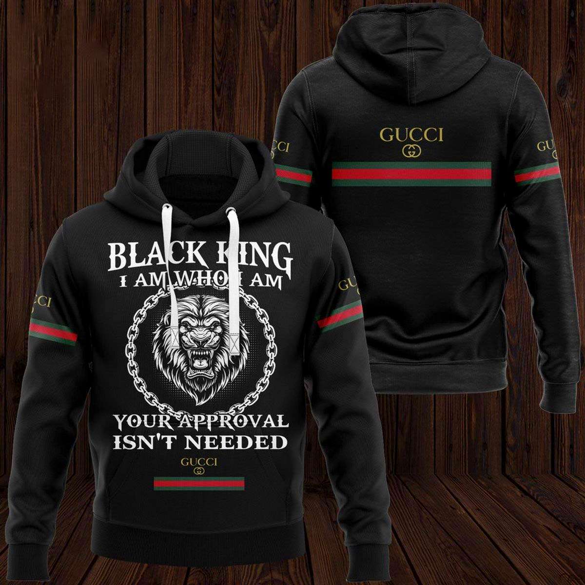 Gucci Black King Luxury Brand Hoodie Pants Limited Edition 233 Gucci Black King Luxury Brand Hoodie Pants Limited Edition 233