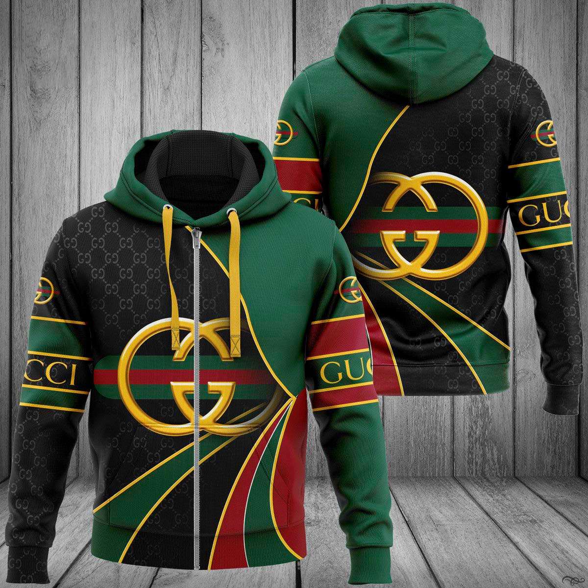 Gucci Big Gold Logo Luxury 3D Hoodie Limited Edition 140 Gucci Big Gold Logo Luxury 3D Hoodie Limited Edition 140