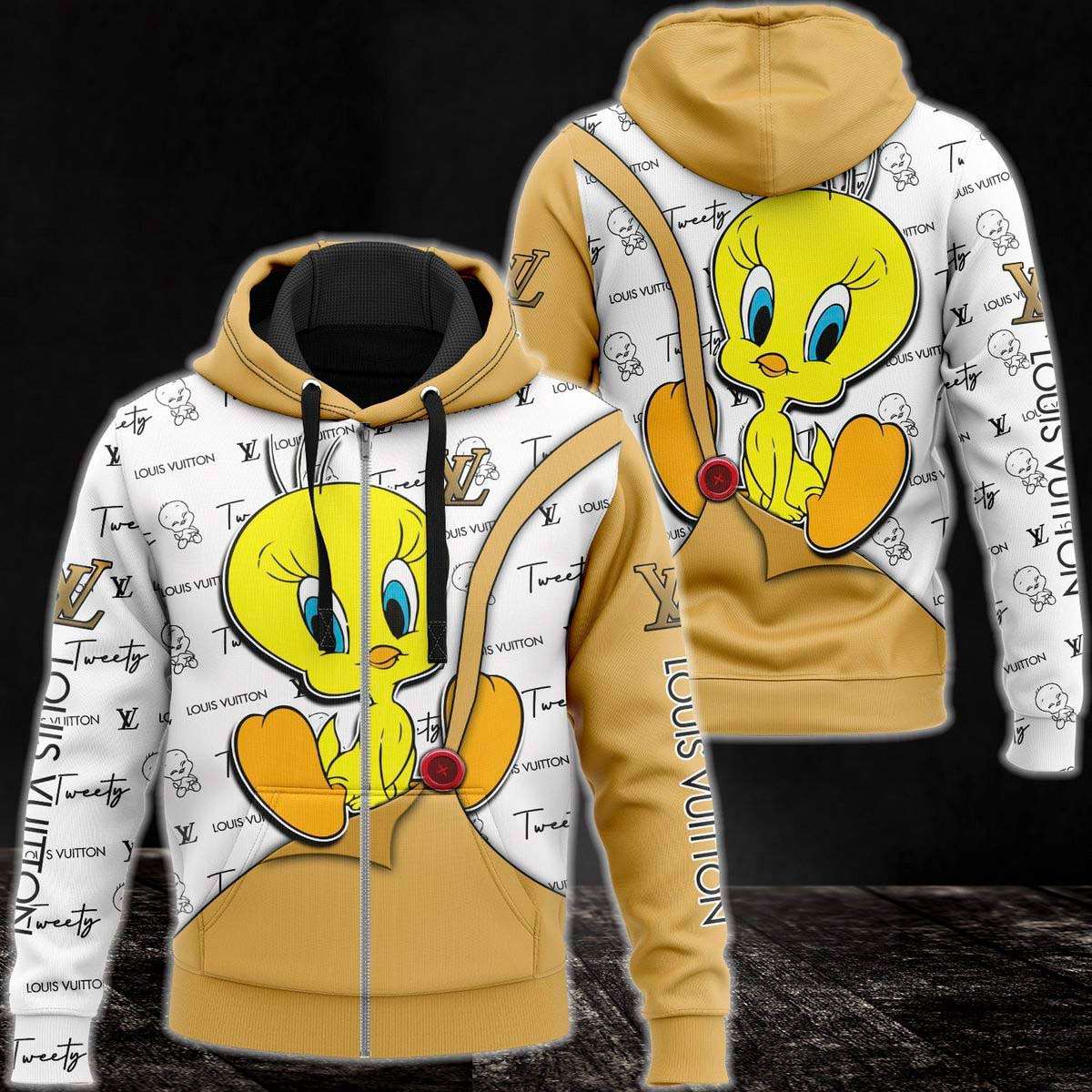 Louis Vuitton Tweety Cartoon Luxury 3D Hoodie POD Design 048 Louis Vuitton Tweety Cartoon Luxury 3D Hoodie POD Design 048
