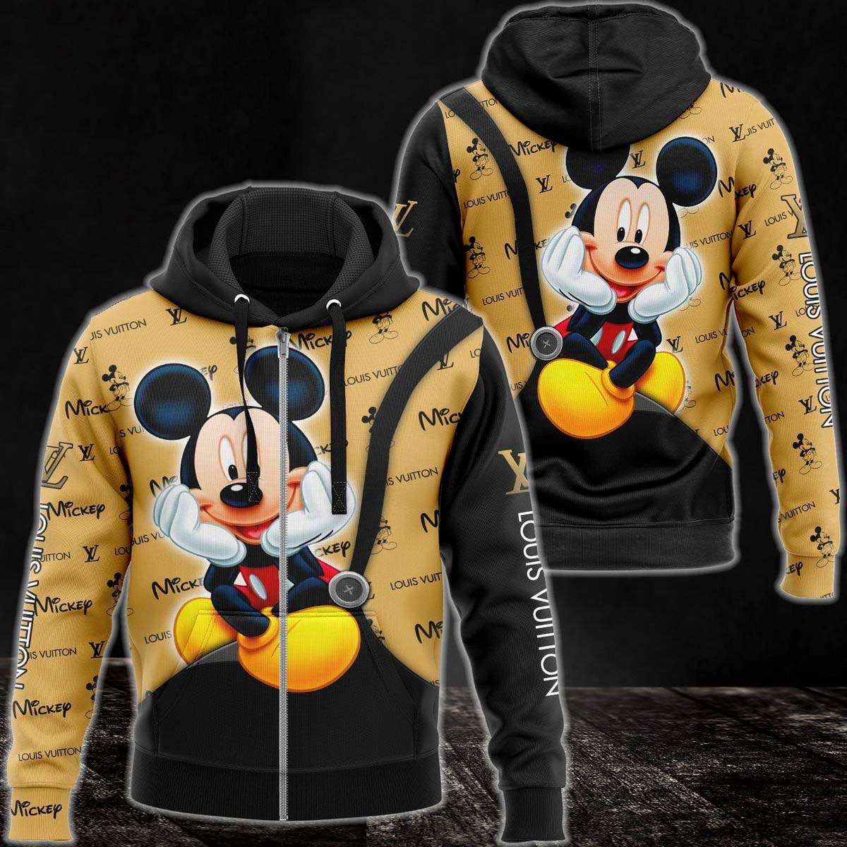 Louis Vuitton Mickey Mouse Luxury 3D Hoodie POD Design 046 Louis Vuitton Mickey Mouse Luxury 3D Hoodie POD Design 046