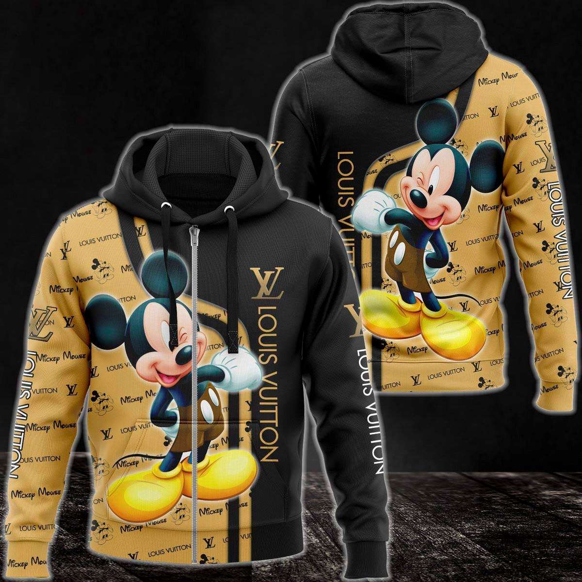 Louis Vuitton Mickey Cartoon Luxury 3D Hoodie POD Design 029 Louis Vuitton Mickey Cartoon Luxury 3D Hoodie POD Design 029