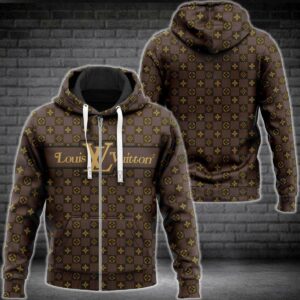 Louis Vuitton Luxury Brand Full Brown 3D Hoodie Limited Edition 058