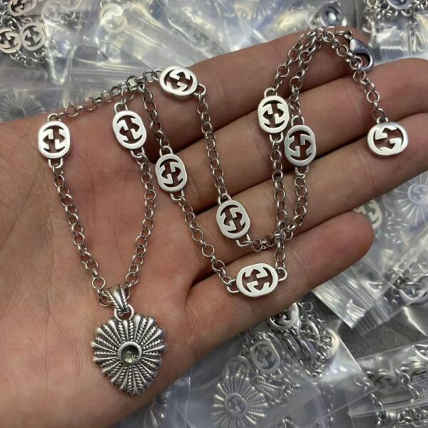 New Collection Fashion Gucci Silver Necklace Women 049