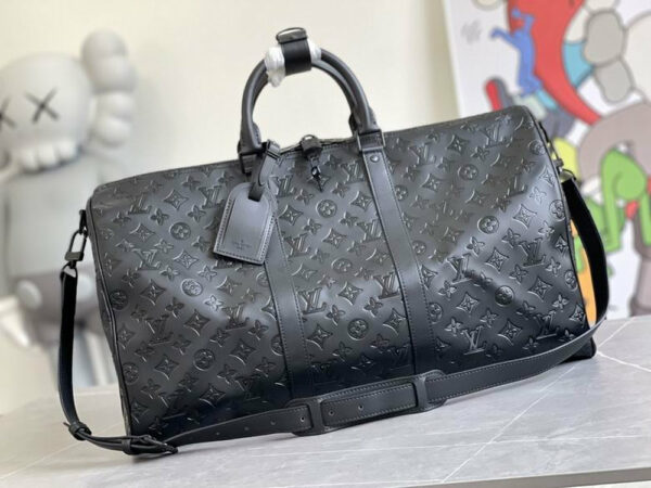 LV Keepall Bandoulière 50 Monogram Shadow for Men M44810 LV Keepall Bandoulière 50 Monogram Shadow for Men M44810