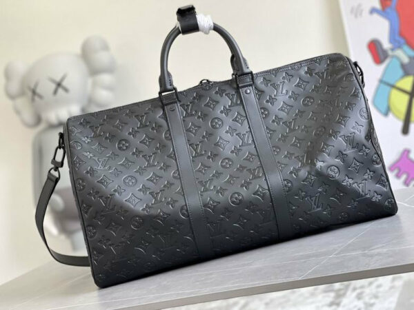 LV Keepall Bandoulière 50 Monogram Shadow for Men M44810 LV Keepall Bandoulière 50 Monogram Shadow for Men M44810