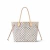 LV Neverfull MM Tote Bag Damier Azur Canvas Rose Ballerine Pink For Women N41605