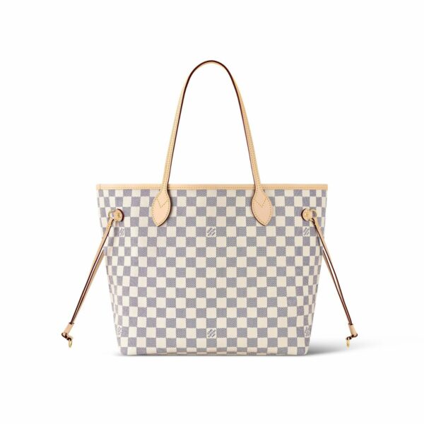 LV Neverfull MM Tote Bag Damier Azur Canvas Rose Ballerine Pink For Women N41605
