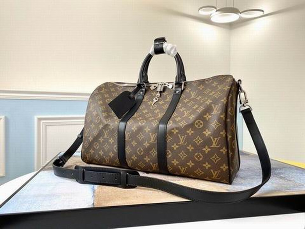 LV Keepall Bandouliere 45 Monogram Macassar Canvas For Men, Travel Bags M56711 LV Keepall Bandouliere 45 Monogram Macassar Canvas For Men, Travel Bags M56711