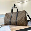LV Keepall Bandouliere 45 Monogram Macassar Canvas For Men, Travel Bags M56711 LV Keepall Bandouliere 45 Monogram Macassar Canvas For Men, Travel Bags M56711