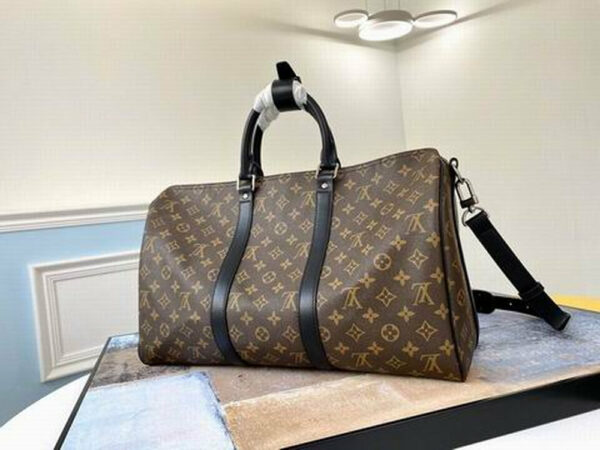 LV Keepall Bandouliere 45 Monogram Macassar Canvas For Men, Travel Bags M56711 LV Keepall Bandouliere 45 Monogram Macassar Canvas For Men, Travel Bags M56711