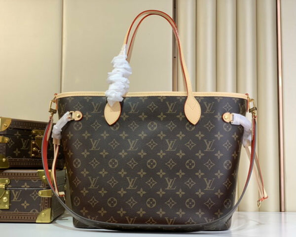 LV Neverfull MM Monogram Canvas Red For Women M46987 LV Neverfull MM Monogram Canvas Red For Women M46987