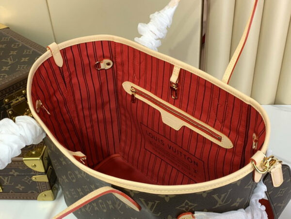 LV Neverfull MM Monogram Canvas Red For Women M46987 LV Neverfull MM Monogram Canvas Red For Women M46987