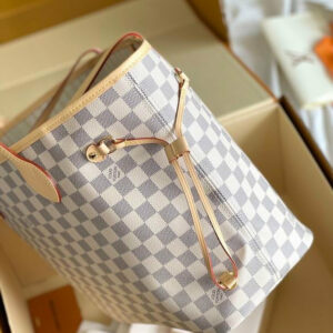 LV Neverfull MM Tote Bag Damier Azur Canvas for Women N41361