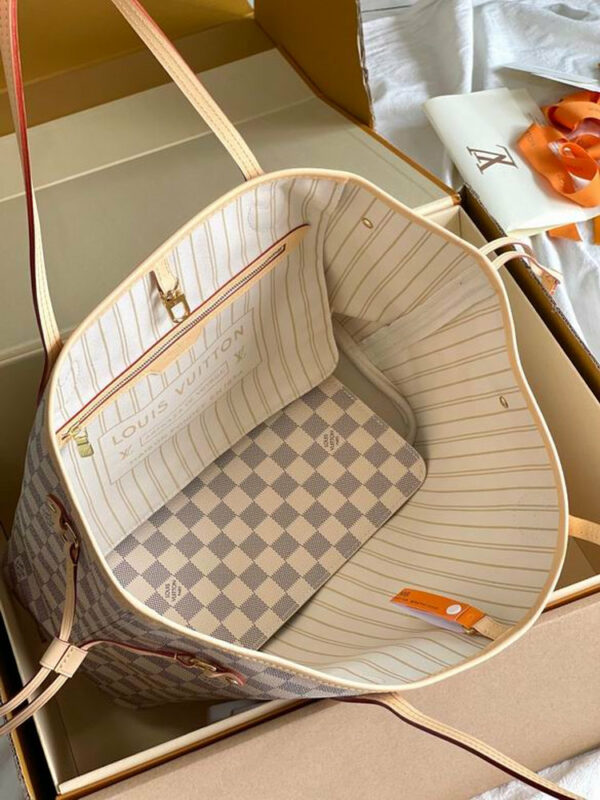 LV Neverfull MM Tote Bag Damier Azur Canvas for Women N41361 LV Neverfull MM Tote Bag Damier Azur Canvas for Women N41361