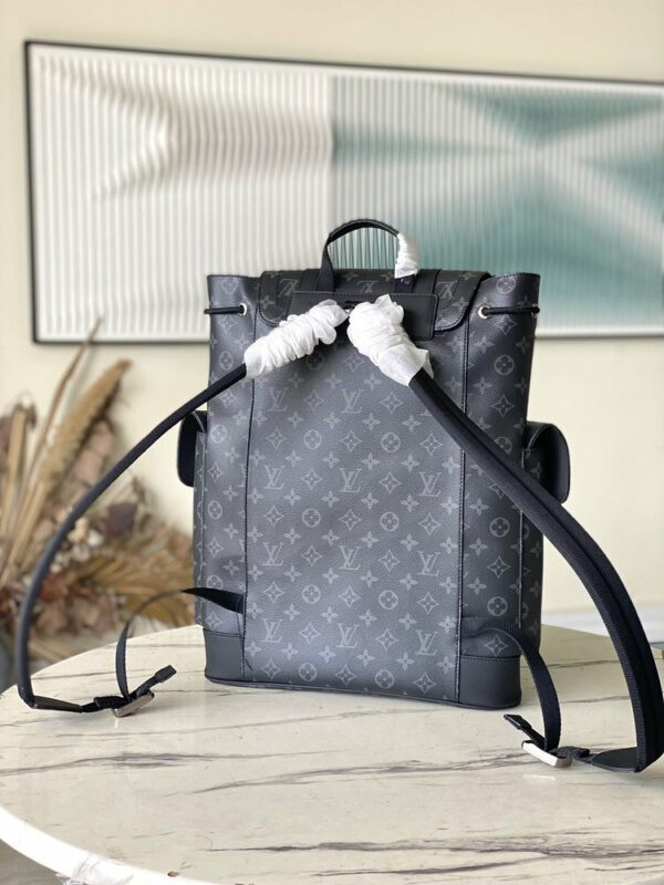LV Christopher MM Backpack Grey For Men LV Christopher MM Backpack Grey For Men