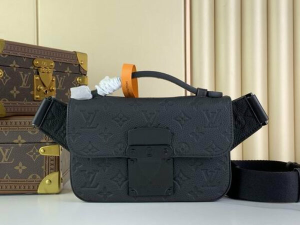 LV S Lock Sling Bag Black For Men M58487