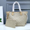 LV Neverfull MM Tote Bag Damier Azur Canvas Rose Ballerine Pink For Women N41605