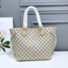 LV Neverfull MM Tote Bag Damier Azur Canvas Rose Ballerine Pink For Women N41605