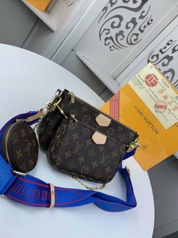 LV Multi Pochette Accessoires Monogram Canvas Blue For Women