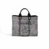 CN Deauville Tote Bag in Raffia Canvas, Black/White for Women CN Deauville Tote Bag in Raffia Canvas, Black/White for Women