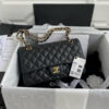 CN Classic Handbag Gold Toned Hardware Black For Women A01112