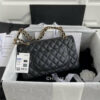 CN Classic Handbag Gold Toned Hardware Black For Women A01112