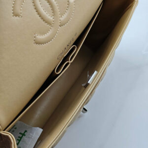 CN Classic Handbag Silver Hardware Beige For Women A01112