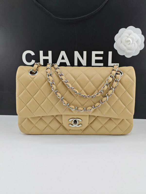 CN Classic Handbag Silver Hardware Beige For Women A01112 CN Classic Handbag Silver Hardware Beige For Women A01112