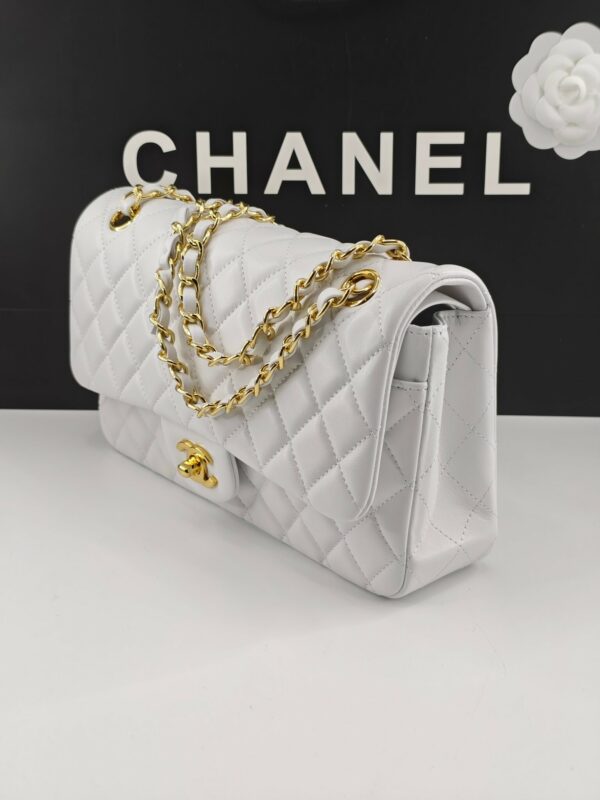 CN Classic Handbag Gold Toned Hardware White For Women A01112