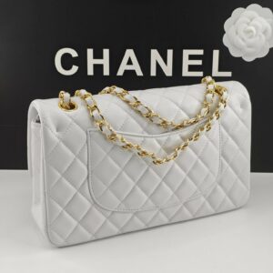 CN Classic Handbag Gold Toned Hardware White For Women A01112 2 7a4e8320