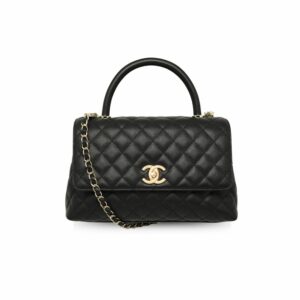 CN Medium Flap Coco Bag With Top Handle Black For Women A92991