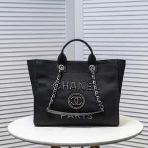 CN Large Deauville Pearl Tote Bag Black For Women A66941