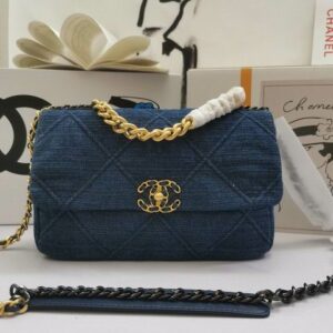 CN 19 Handbag in Denim Blue for Women – Flap Bag, Shoulder, and Crossbody Bag N6832