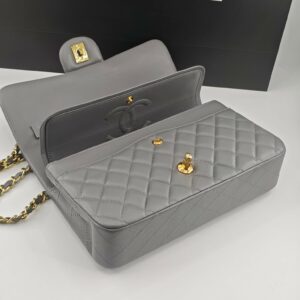 CN Classic Handbag Grey Gold Hardware For Women A01112 4 a901bcee