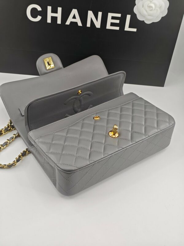 CN Classic Handbag Grey Gold Hardware For Women A01112