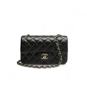 CN Classic Flap Bag Gold Toned Hardware Black For Women A01116