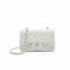 CN Small Classic Handbag Silver Hardware White For Women A01113 CN Small Classic Handbag Silver Hardware White For Women A01113