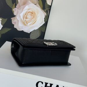 CN Boy Handbag Silver Hardware Black For Women A67086