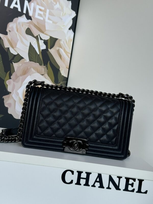 CN Boy Handbag Silver Hardware Black For Women A67086