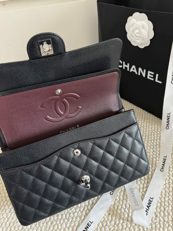 CN Classic Handbag with Silver Hardware in Black for Women A01112 CN Classic Handbag with Silver Hardware in Black for Women A01112