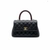 CN Medium Flap Coco Bag With Top Handle Black For Women A92990